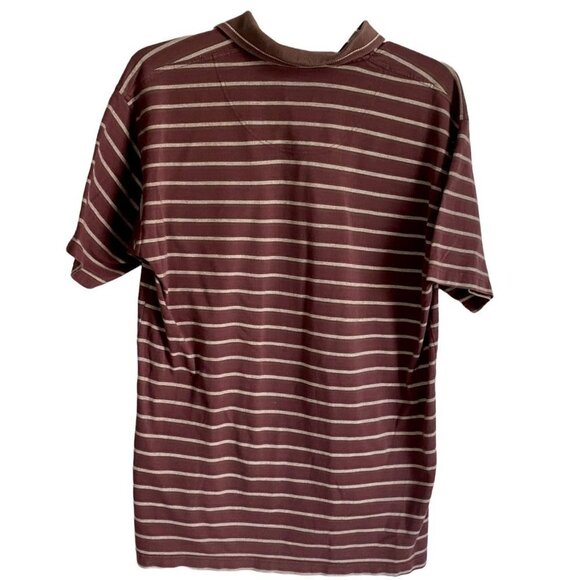 Dockers Golf Brown and Tan Striped Polo Shirt Mens Large - Picture 3 of 8